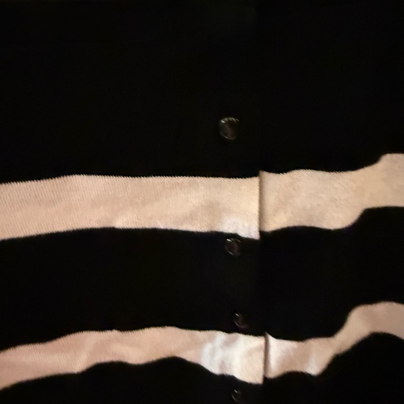 Red Black and White Striped Cardigan - Picture 8 of 11